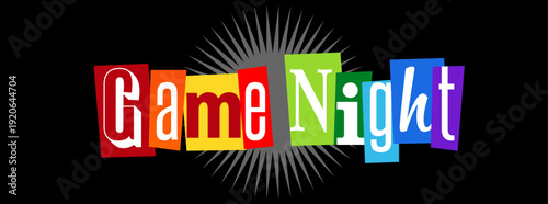 Game night on black background