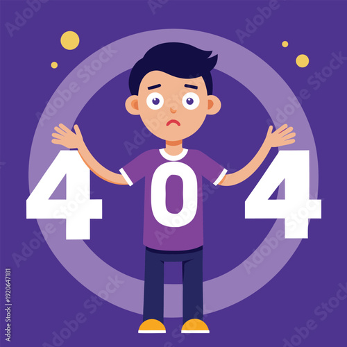 404 Error Page Not Found Vector Illustration, Flat Design Concept for Website UI