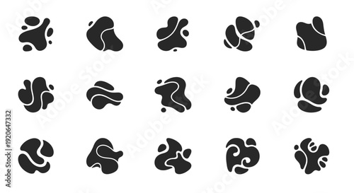 Abstract organic shapes set, modern vector blobs