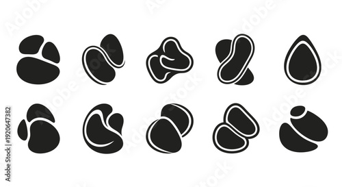 Abstract organic shapes set. Modern graphic elements.