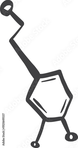 hand-drawn abstract dopamine hormone vector