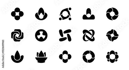 Abstract geometric logo shapes set, vector icons