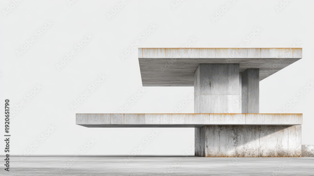 Fototapeta premium Architectural cutaway model building foundation concrete pillar support structure floor construction engineering modern design with concrete