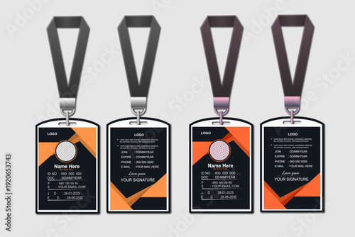 Business ID card design template. business ID card bundle with unique shape	
