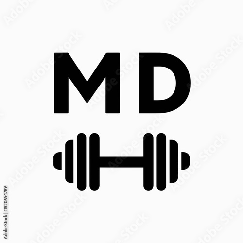 Medical professional lifting dumbbells symbolizing strength and healthcare isolated on white background, Vector, illustration
