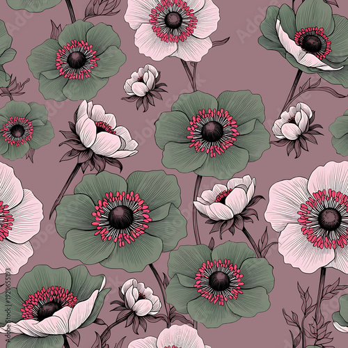 seamless background with flowers