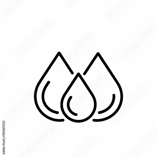 Two stylized water droplets merging together in a minimalist design isolated on white background, Vector, illustration