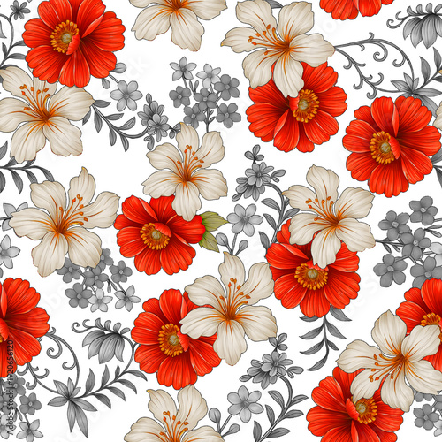 seamless pattern with flowers