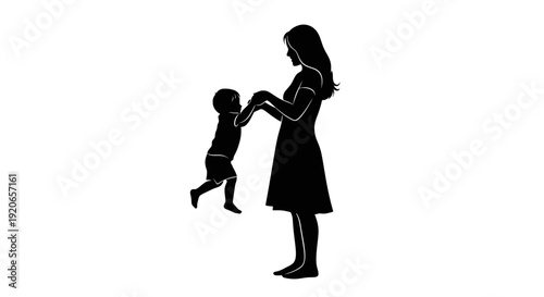 Mother playfully swinging her child in a joyful moment.