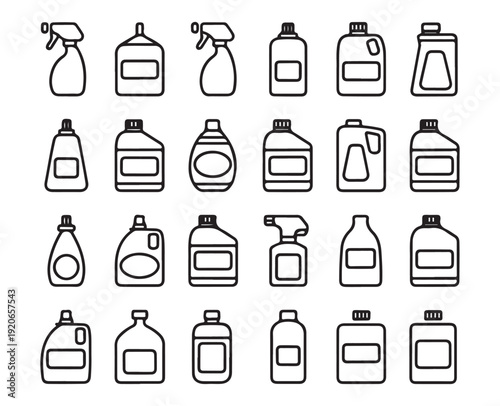 Large Gallon and Industrial Bottle Silhouettes – Bulk Liquid Container Vector Icons