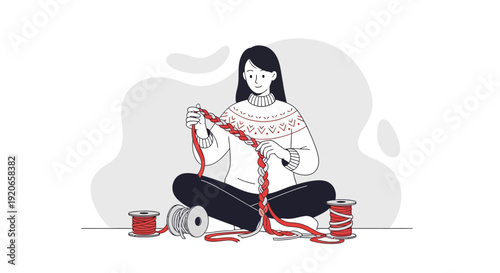 Creative Process of Weaving a Braided Rope, Demonstrating Craftsmanship and Artistry