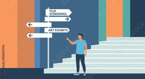 A Person Chooses Between Film Screenings And Art Exhibits For A Great Weekend Adventure