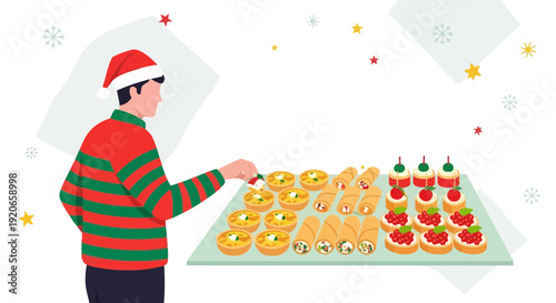 Christmas Gatherings With Assorted Appetizers Festive Decorations And Holiday Cheer