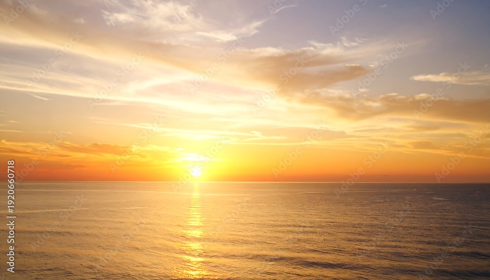Obraz premium Serene Ocean Sunset with Cloudy Sky.