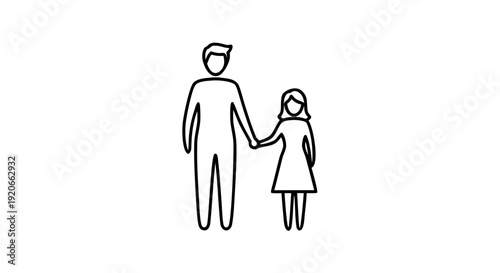Minimal Thin Line Couple Holding Hands Family Romance Icon