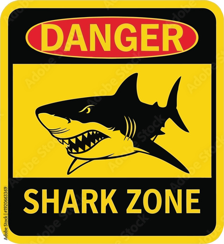 Warning sign for shark danger zone