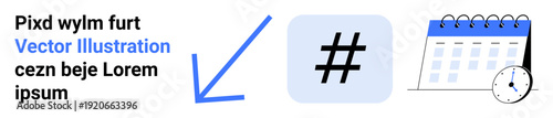 metadata tag icon, arrow, calendar with clock emphasizing task scheduling, deadlines, and planning. Ideal for productivity, workflow, time management, strategy organization goal setting simple