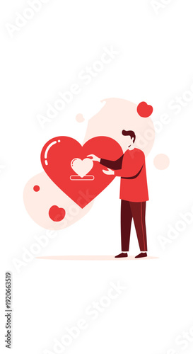 Generous Donor Giving Heart Symbol Promoting Charitable Deeds And Love