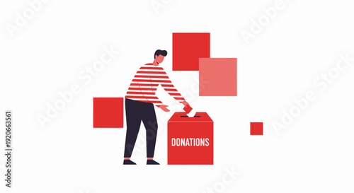 Generous Individual Contributes To Charity Donation Box