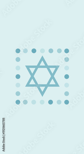 Gentle Star of David with Delicate Polka Dots Minimalist Design