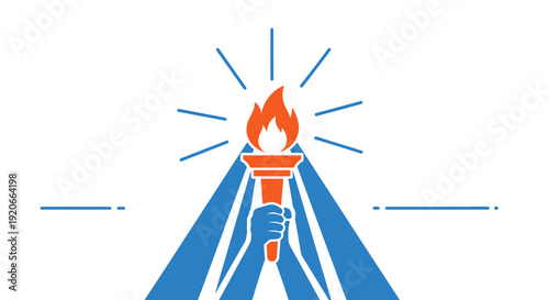 Graphic Representation Of A Torch Symbolizing Strength, Knowledge And Enlightenment
