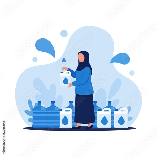 Healthy Hydration Routine Daily Pure Water Delivery Service Illustration