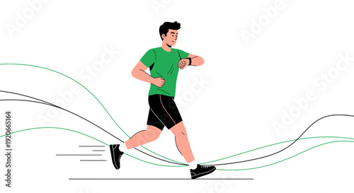 Healthy Lifestyle And Technology Integration: Runner Monitoring Performance With Smartwatch