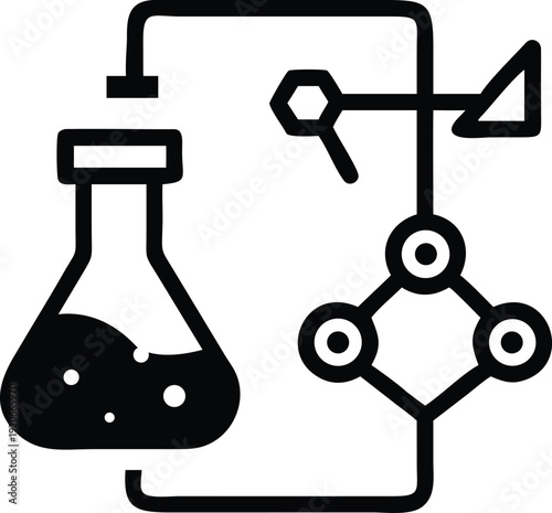 Design Thinking line editable icon  in modern outline style innovation lab flask