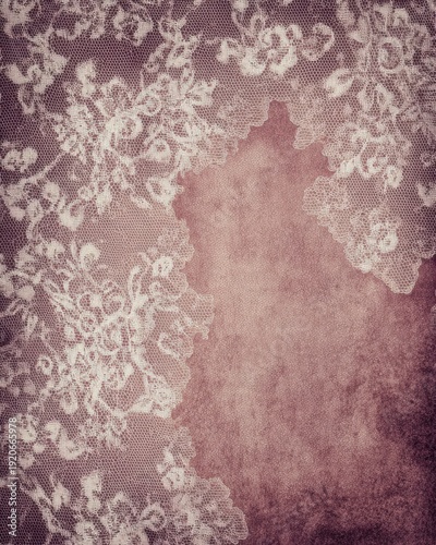 White Lace Frame Texture Background With Soft Distressed Paper Surface