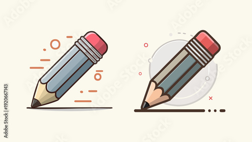 Creative illustration of a sharpened pencil creating lines with a minimalist design and a subtle background
