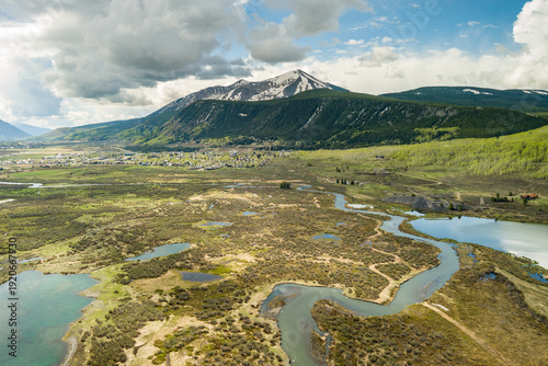 Tableau sur toile Slate River Wetlands and Crested Butte
