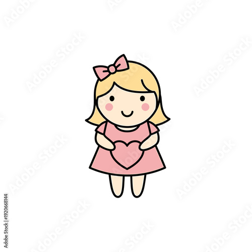 Cute Girl Holding Heart