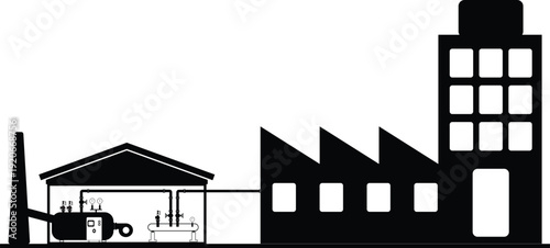 Steam supply system from boiler house to factory