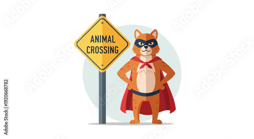 Heroic Feline Guarding Animal Crossing Zone Symbolizing Protection And Safety