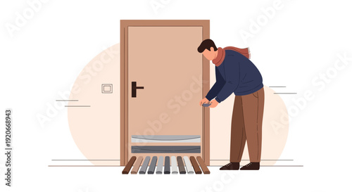 Home Improvement Project Sealing A Door Against Drafts For Energy Efficiency