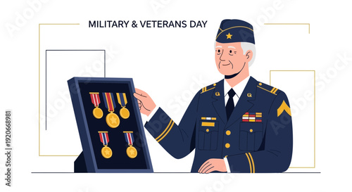 Honoring Military and Veterans Day A Proud Veteran Displays His Awards