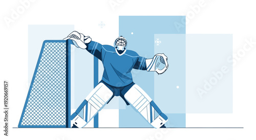 Ice Hockey Goalie Ready To Defend The Goal During A Winter Sport Competition