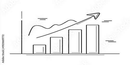 Illustration of a growing trend with an upward-pointing arrow