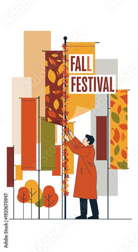 Joyful Celebration Of Autumn Festivities In A Vibrant Urban Setting