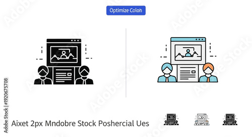 Online meeting, presentation, business conference icon