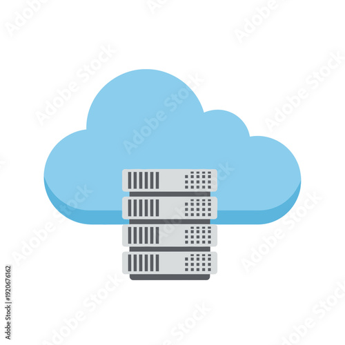 Cloud storage icon with stacked servers inside a cloud outline.