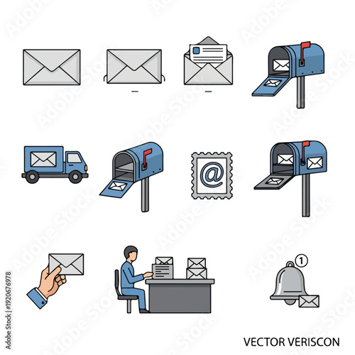 Email and Mail Delivery Icons Set