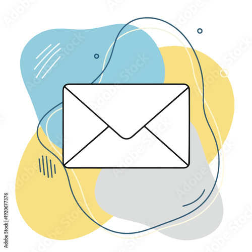 Email Icon with Abstract Background Communication Concept