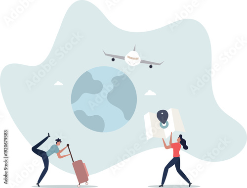 Sustainable tourism with ecological responsible travel.person's life situation and his activities.