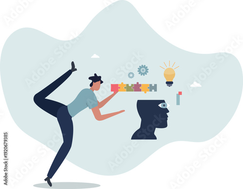 Inner mental intelligence and logic process visualization.person's life situation and his activities.