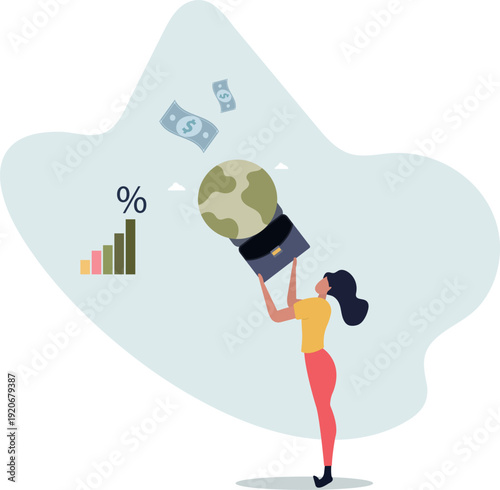 ESG or environmental social governance finance investing .person's life situation and his activities.