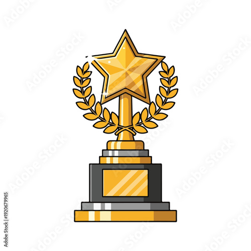 Golden Star Trophy Award Icon