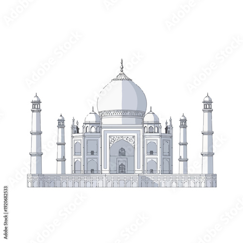Illustration of the Taj Mahal India Landmark Monument Architecture