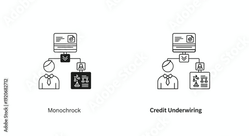 Credit Underwriting Process Icon Set