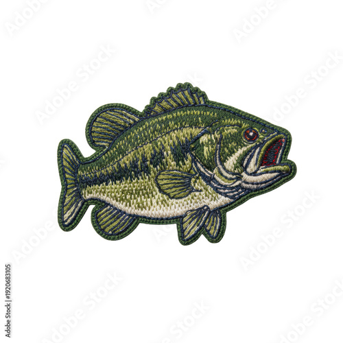 Wallpaper Mural Bass fish embroidery patch Torontodigital.ca